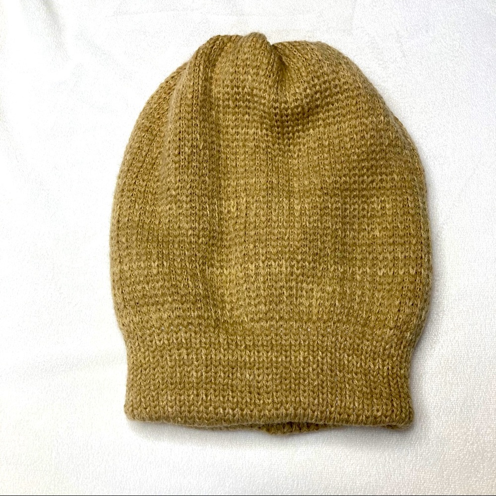 Free People All Day Everyday Tan Slouchy Beanie
